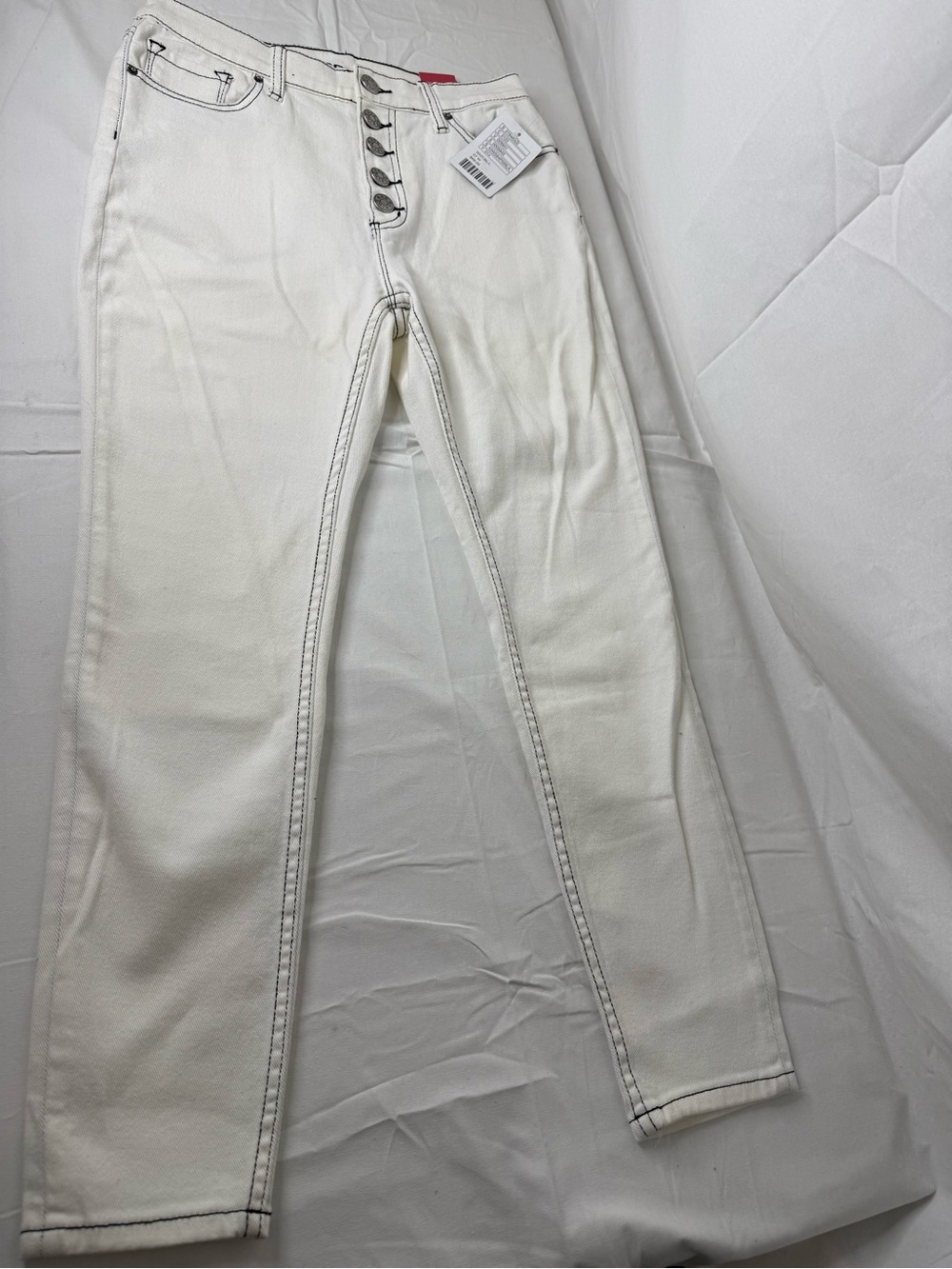 BDG White Jeans with Black Contrast Stitching